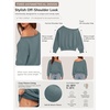 image:imageATHMILE Womens Off the Shoulder Fleece Sweatshirt Crop Top Long Sleeve Pullover Comfy Sexy Y2K Casual Fall Outfits 2026Gray Blue