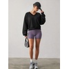 image:imageATHMILE Womens V Neck Sweatshirt Open Back Crop Top Long Sleeve Fashion Sexy Y2K Casual Fall Clothes 2026Black