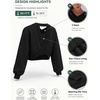 image:imageATHMILE Womens V Neck Sweatshirt Open Back Crop Top Long Sleeve Fashion Sexy Y2K Casual Fall Clothes 2026Black
