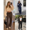 image:imageATHMILE Cotton Fleece Lined Sweatpants Women Straight Leg Casual Lounge Pants with Pockets Winter Warm Fall Clothes 2026Brown