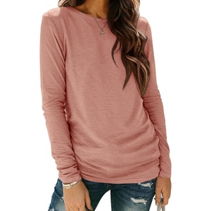 image:imageATHMILE Womens Long Sleeve Shirts Basic Tee Casual Tops Cotton Underscrub  Fall Clothes Loose Fit Winter Fashion Teen Girl School Outfits Teacher Ladies BusinessPink
