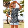 image:imageATHMILE Womens T Shirts 2026 Short Sleeve VNeck Shirts Cute Fit Summer Casual Tee Tops SXXLBlue Flowers