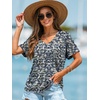 image:imageATHMILE Womens T Shirts 2026 Short Sleeve VNeck Shirts Cute Fit Summer Casual Tee Tops SXXLBlue Flowers