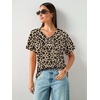 image:imageATHMILE Womens T Shirts 2026 Short Sleeve VNeck Shirts Cute Fit Summer Casual Tee Tops SXXLLeopard