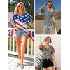 image:imageATHMILE Womens T Shirts 2026 Short Sleeve VNeck Shirts Cute Fit Summer Casual Tee Tops SXXLLeopard