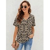 image:imageATHMILE Womens T Shirts 2026 Short Sleeve VNeck Shirts Cute Fit Summer Casual Tee Tops SXXLLeopard