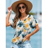 image:imageATHMILE Womens T Shirts 2026 Short Sleeve VNeck Shirts Cute Fit Summer Casual Tee Tops SXXLMulti Teal