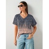 image:imageATHMILE Womens T Shirts 2026 Short Sleeve VNeck Shirts Cute Fit Summer Casual Tee Tops SXXLTiedye Coral