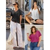 image:imageATHMILE Womens T Shirts 2026 Short Sleeve VNeck Shirts Cute Fit Summer Casual Tee Tops SXXLTiedye Coral