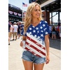 image:imageATHMILE Womens T Shirts 2026 Short Sleeve VNeck Shirts Cute Fit Summer Casual Tee Tops SXXLUsa Flag