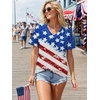 image:imageATHMILE Womens T Shirts 2026 Short Sleeve VNeck Shirts Cute Fit Summer Casual Tee Tops SXXLUsa Flag
