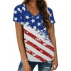 image:imageATHMILE T Shirts Short Sleeve V Neck Tees for Women Fashion Tops Trendy Lightweight Casual Summer Outfits Clothes 2026 BeachUsa Flag