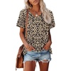 image:imageATHMILE Womens T Shirts 2026 Short Sleeve VNeck Shirts Cute Fit Summer Casual Tee Tops SXXLLeopard