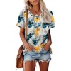 image:imageATHMILE Womens T Shirts 2026 Short Sleeve VNeck Shirts Cute Fit Summer Casual Tee Tops SXXLMulti Teal