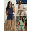 image:imageATHMILE Two Piece Womens Summer Lounge Short Sets Cap Sleeve  Drawstring ShortsBeach Sweatsuit with PocketAthleisure Matching SetsAthletic OutfitsNavy Blue