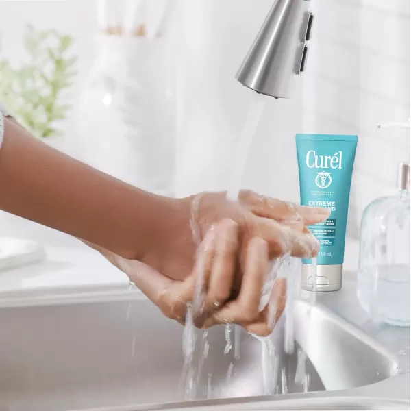 imageCurel Extreme Dry Hand Dryness Relief Travel Size Hand Cream Easily Absorbed for LongLasting Relief after Washing Hands with Eucalyptus Extract 3 Ounces3 Fl Oz Pack of 2