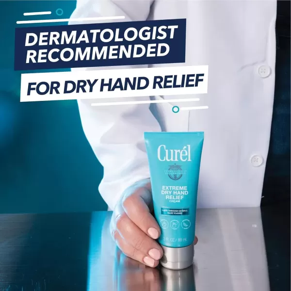 imageCurel Extreme Dry Hand Dryness Relief Travel Size Hand Cream Easily Absorbed for LongLasting Relief after Washing Hands with Eucalyptus Extract 3 Ounces3 Fl Oz Pack of 2