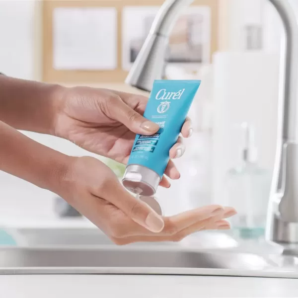 imageCurel Extreme Dry Hand Dryness Relief Travel Size Hand Cream Easily Absorbed for LongLasting Relief after Washing Hands with Eucalyptus Extract 3 Ounces3 Fl Oz Pack of 2