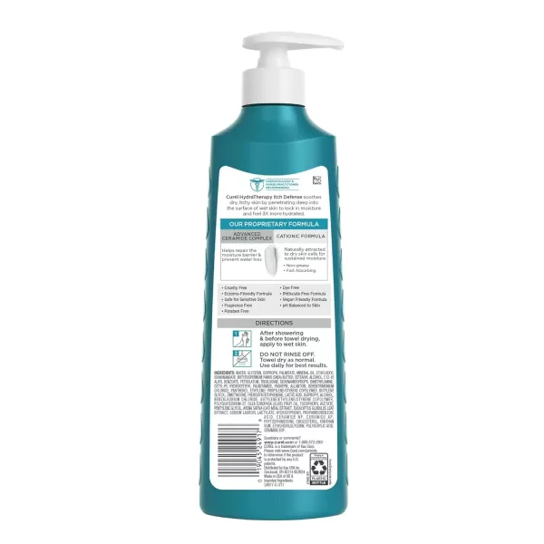 imageCurel Hydra Therapy Itch Defense Moisturizer Wet Skin Lotion 12 Ounce with Advanced Ceramide Complex Vitamin E ampamp Oatmeal Extract Helps to Repair Moisture Barrier