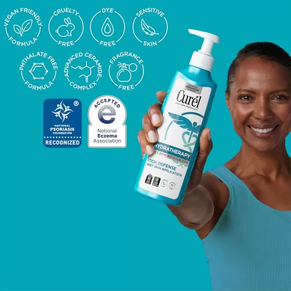 imageCurel Hydra Therapy Itch Defense Moisturizer and Body Wash SetWet Skin LotionCurl Itch Defense Calming Daily CleanserBody Wash Soapfree Formulafor DryItchy Skin12 fl ozampamp10 fl oz2Piece set