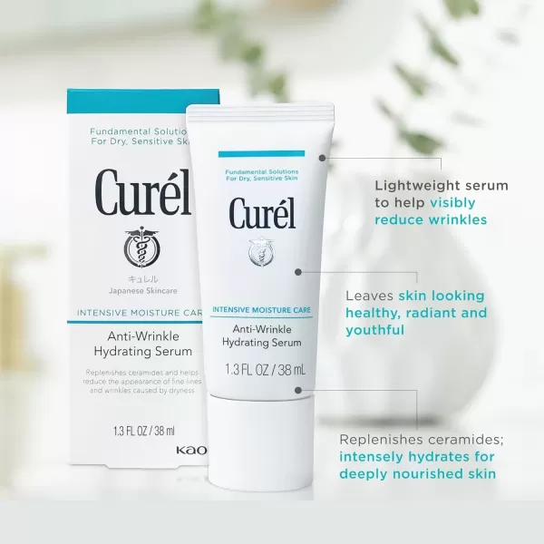 imageCurel Japanese Skin Care AntiWrinkle Hydrating Serum Lightweight Serum Fragrance Free ampamp Colorant Free Sensitive Skin Serum 13 Oz
