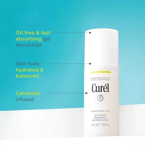 imageCurel Oil Control Weightless Gel Moisturizer for Dry Sensitive Skin Gel Moisturizer for Face Fragrance Free 4 Oz