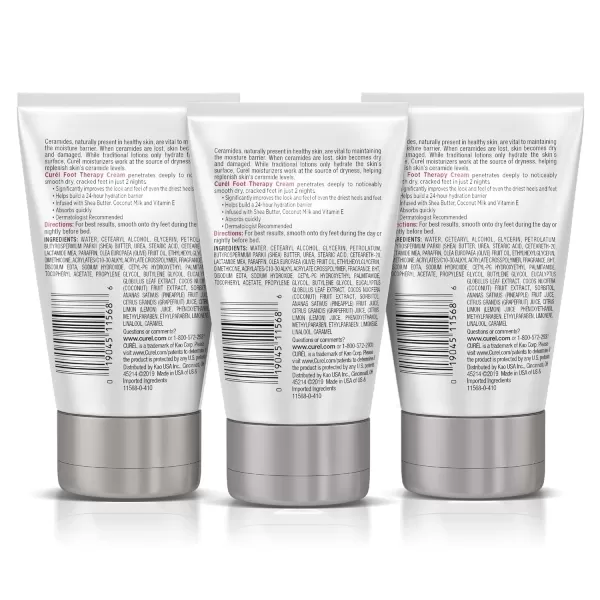imageCurel Skincare Cream Soothing Lotion for Dry Cracked Feet with Shea Butter and Coconut Milk 35OZ 3 Pack117 Fl Oz Pack of 3