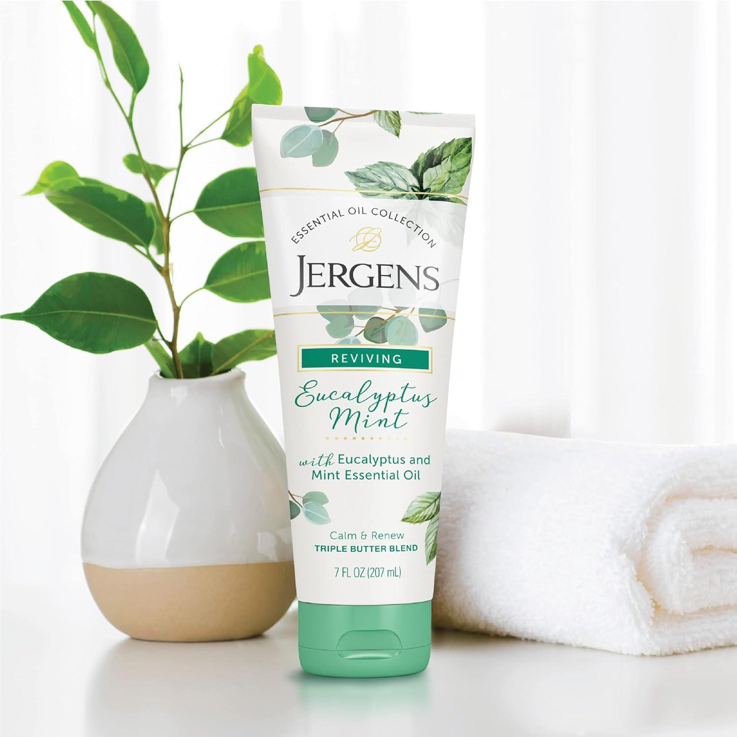 imageJergens Eucalyptus Mint Body Butter Infused with Essential Oils Helps to Relieve Stress for All Skin Types Great Size for Travel 7 Fluid OunceEucalyptus Mint Pack of 1