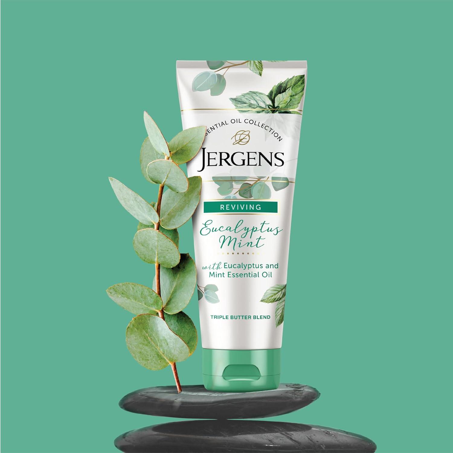 imageJergens Eucalyptus Mint Body Butter Infused with Essential Oils Helps to Relieve Stress for All Skin Types Great Size for Travel 7 Fluid OunceEucalyptus Mint Pack of 1