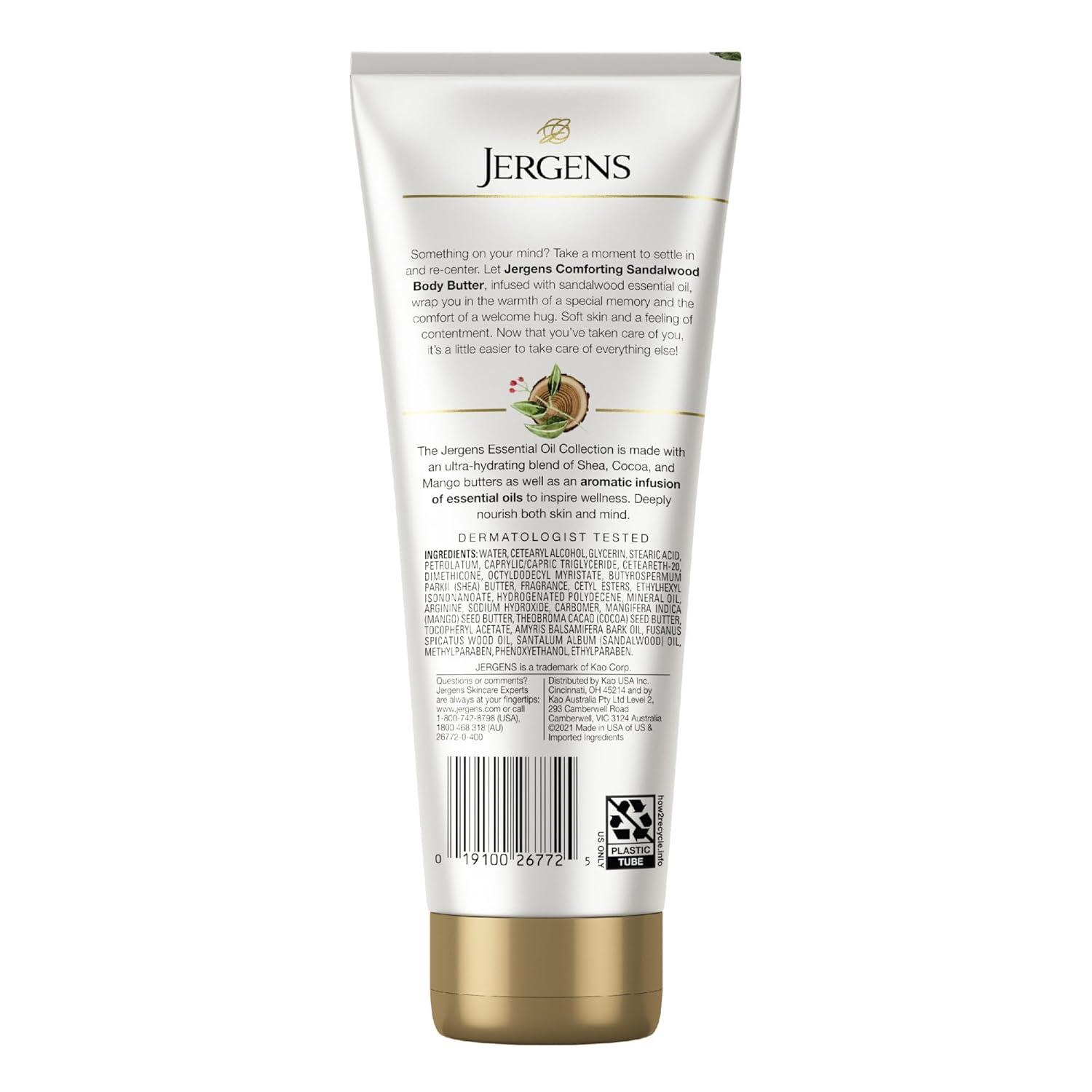 imageJergens Eucalyptus Mint Body Butter Infused with Essential Oils Helps to Relieve Stress for All Skin Types Great Size for Travel 7 Fluid OunceSandalwood Pack of 1