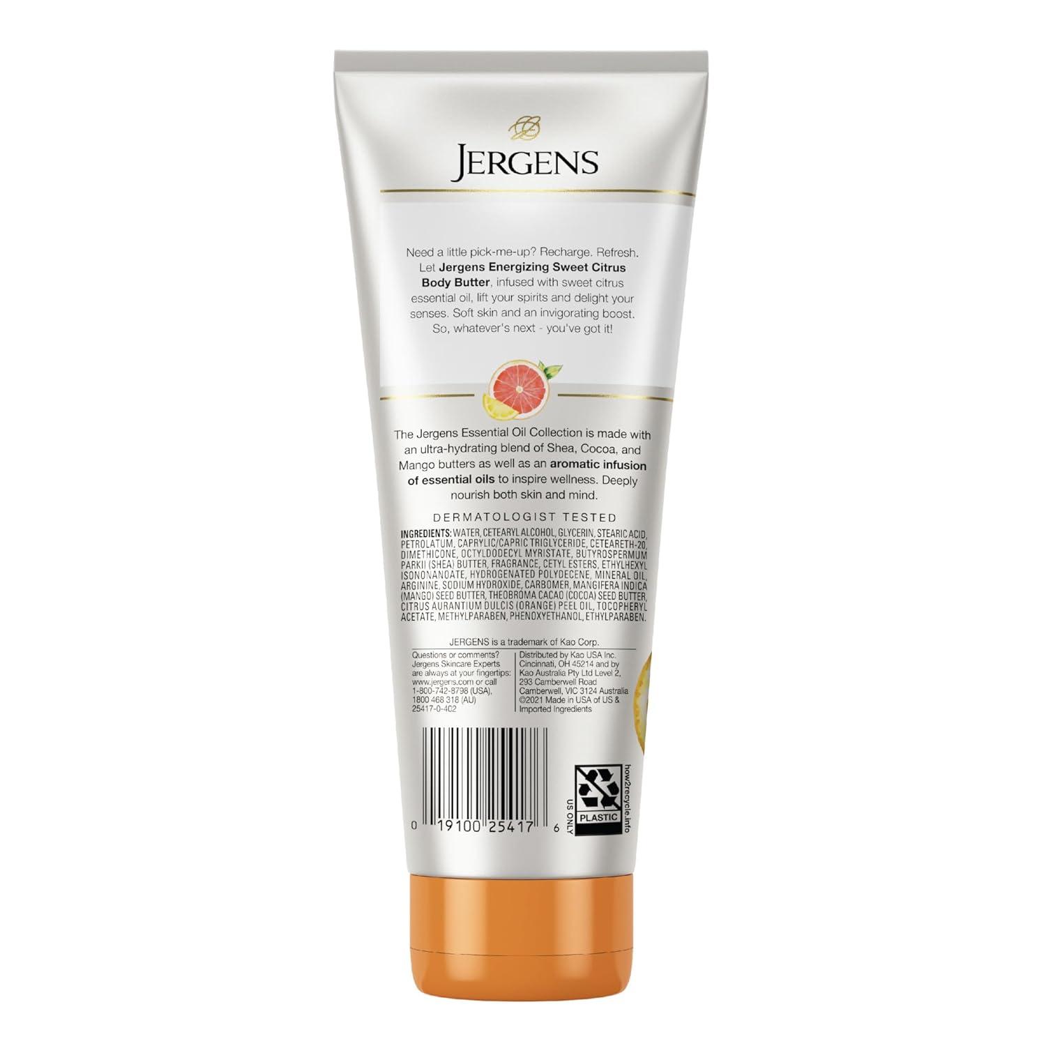 imageJergens Eucalyptus Mint Body Butter Infused with Essential Oils Helps to Relieve Stress for All Skin Types Great Size for Travel 7 Fluid OunceSweet Citrus Pack of 1