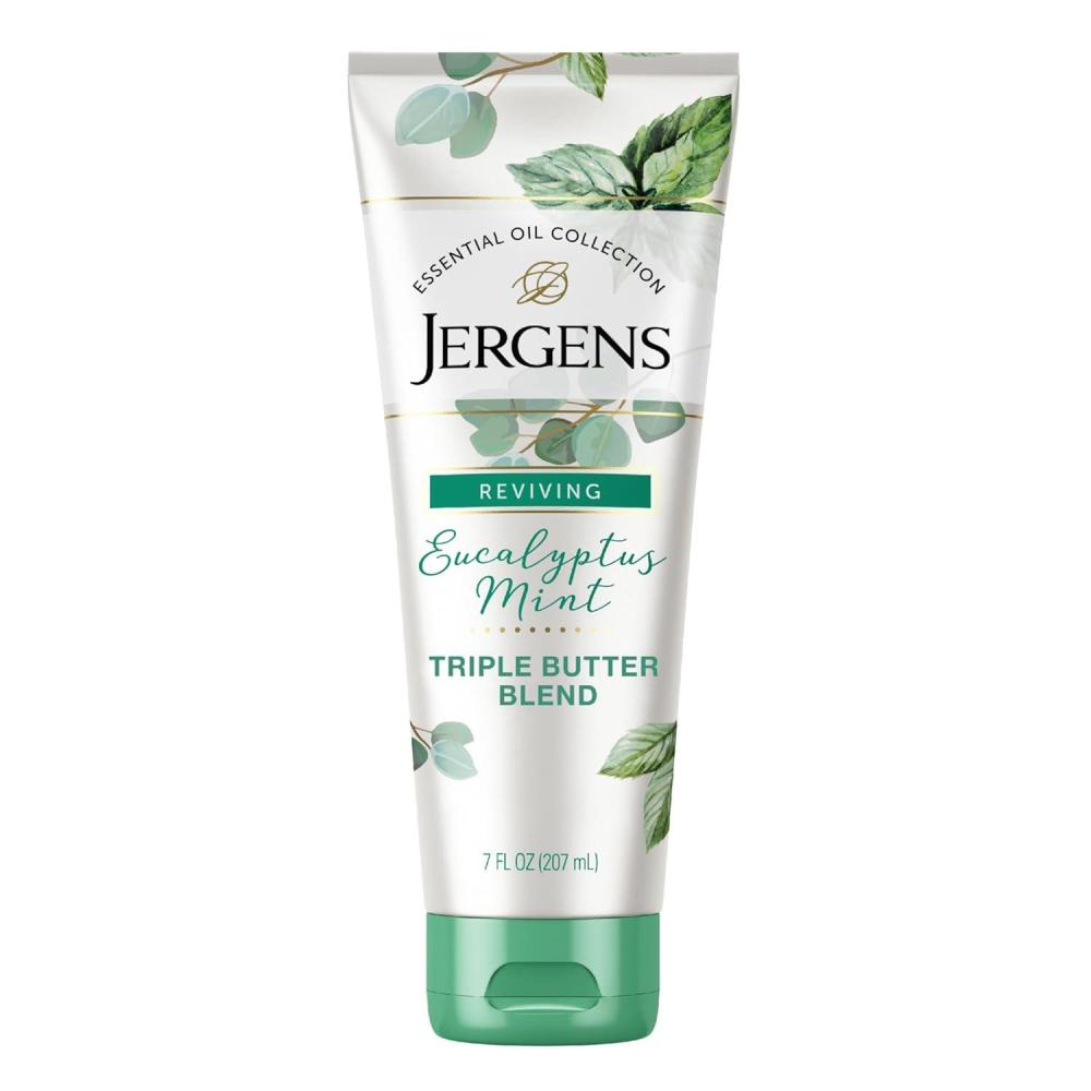 imageJergens Eucalyptus Mint Body Butter Infused with Essential Oils Helps to Relieve Stress for All Skin Types Great Size for Travel 7 Fluid OunceEucalyptus Mint Pack of 1
