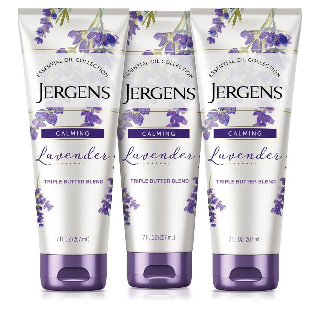 imageJergens Eucalyptus Mint Body Butter Infused with Essential Oils Helps to Relieve Stress for All Skin Types Great Size for Travel 7 Fluid OunceLavender Pack of 3