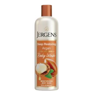 imageJergens Deep Restoring Argan Body Wash Daily Moisturizing Skin Cleanser Paraben Free 22 Ounces Infused with Nourishing Argan Oil pH Balanced Dye Free Dermatologist Tested