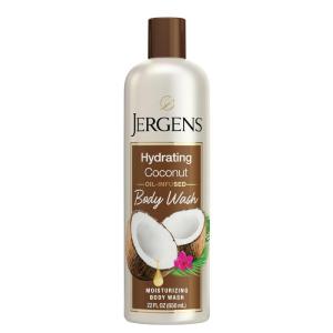 imageJergens Hydrating Coconut Body Wash Daily Moisturizing Skin Cleanser Paraben Free 22 Ounces Infused with Coconut Oil pH Balanced Dye Free Dermatologist Tested