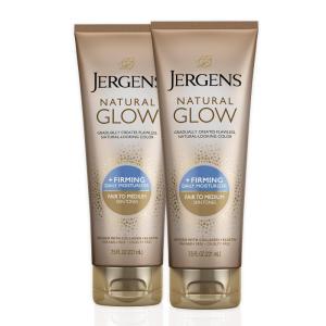 imageJergens Natural Glow FIRMING Self Tanner Body Lotion Fair to Medium Skin Tone Sunless Tanning Moisturizer with Collagen and Elastin Helps to Visibly Reduce Cellulite 75 Fl Oz Pack of 2Brown