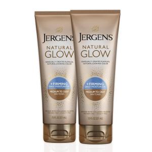imageJergens Natural Glow Firming Self Tanner Body Lotion Medium to Deep Skin Tone Sunless Tanning Moisturizer with Collagen and Elastin Helps to Visibly Reduce Cellulite 75 Oz Pack of 2Lotion
