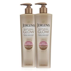 imageJergens Natural Glow Sunless Tanning Lotion Medium to Deep Self Tanner Tone 10 Ounce Daily Moisturizer Pump featuring Antioxidants and Vitamin E 2 Pack10 Fl Oz Pack of 2