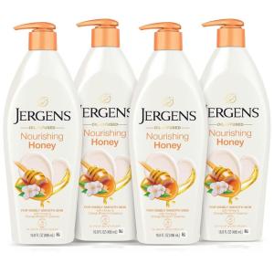 imageJergens Nourishing Honey Dry Skin Moisturizer with Illuminating Hydralucence Blend Skin Nourishing Formula Dermatologist Tested168 Fl Oz Pack of 4 Packaging May Vary