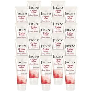 imageJergens Original Scent Dry Skin Lotion Body and Hand Moisturizer for Long Lasting Skin Hydration with HYDRALUCENCE blend and Cherry Almond Essence 32 Ounce2 Fl Oz Pack of 20