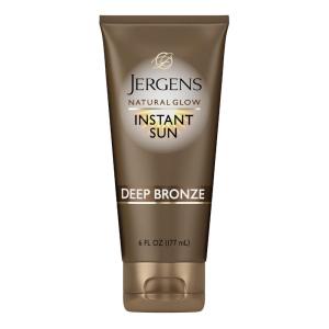 imageJergens Natural Glow Instant Sun Self Tanner Moisturizer  Bronzer Lightweight Sunless Tanner Moisturizer for a Sunkissed Natural Glow Light Bronze 6 OunceDeep Bronze