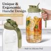 imageSMIRLY 64 oz Mason Jar Pitcher with Wide Mouth and Pour Spout Lid Handle  Glass Pitcher with Lid Double Leak Proof 2 Quart Pitcher with Lid Breast Milk Pitcher Coffee Water Iced Tea for FridgeGreen