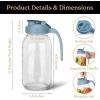 imageSMIRLY 64 oz Mason Jar Pitcher with Wide Mouth and Pour Spout Lid Handle  Glass Pitcher with Lid Double Leak Proof 2 Quart Pitcher with Lid Breast Milk Pitcher Coffee Water Iced Tea for FridgeBlue