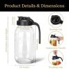 imageSMIRLY 64 oz Mason Jar Pitcher with Wide Mouth and Pour Spout Lid Handle  Glass Pitcher with Lid Double Leak Proof 2 Quart Pitcher with Lid Breast Milk Pitcher Coffee Water Iced Tea for FridgeBlack