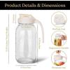 imageSMIRLY 64 oz Mason Jar Pitcher with Wide Mouth and Pour Spout Lid Handle  Glass Pitcher with Lid Double Leak Proof 2 Quart Pitcher with Lid Breast Milk Pitcher Coffee Water Iced Tea for FridgeCream White