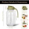 imageSMIRLY 64 oz Mason Jar Pitcher with Wide Mouth and Pour Spout Lid Handle  Glass Pitcher with Lid Double Leak Proof 2 Quart Pitcher with Lid Breast Milk Pitcher Coffee Water Iced Tea for FridgeGreen