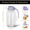 imageSMIRLY 64 oz Mason Jar Pitcher with Wide Mouth and Pour Spout Lid Handle  Glass Pitcher with Lid Double Leak Proof 2 Quart Pitcher with Lid Breast Milk Pitcher Coffee Water Iced Tea for FridgePurple
