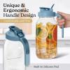imageSMIRLY 64 oz Mason Jar Pitcher with Wide Mouth and Pour Spout Lid Handle  Glass Pitcher with Lid Double Leak Proof 2 Quart Pitcher with Lid Breast Milk Pitcher Coffee Water Iced Tea for FridgeBlack
