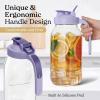 imageSMIRLY 64 oz Mason Jar Pitcher with Wide Mouth and Pour Spout Lid Handle  Glass Pitcher with Lid Double Leak Proof 2 Quart Pitcher with Lid Breast Milk Pitcher Coffee Water Iced Tea for FridgePurple