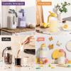 imageSMIRLY 64 oz Mason Jar Pitcher with Wide Mouth and Pour Spout Lid Handle  Glass Pitcher with Lid Double Leak Proof 2 Quart Pitcher with Lid Breast Milk Pitcher Coffee Water Iced Tea for FridgePurple